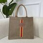 Personalised Square Stripe Jute Tote Bag, thumbnail 8 of 8