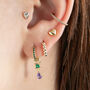 14 K Solid Gold 4mm Pear Crystal Tragus Piercing, thumbnail 3 of 5