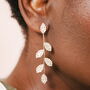 Crystal Leaf Drop Earrings In Gold Plating, thumbnail 1 of 4