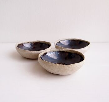 Handmade Black Ceramic Mini Ring/ Cufflink Dish, 5 of 7