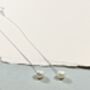 Single Pearl Long Drop Sterling Silver Earrings, thumbnail 3 of 6