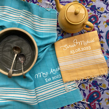 Personalised Handwoven Soft Cotton Tea Towels, 5 of 10