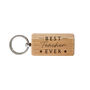 Oak Rectangle Keyring 'Best Teacher Ever' | Perfect Gift | House Keys | Novelty | Teaher Leaving Gift, thumbnail 2 of 2