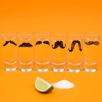 Movember Charity Moustache Printed Shot Glass Set, 2 of 8