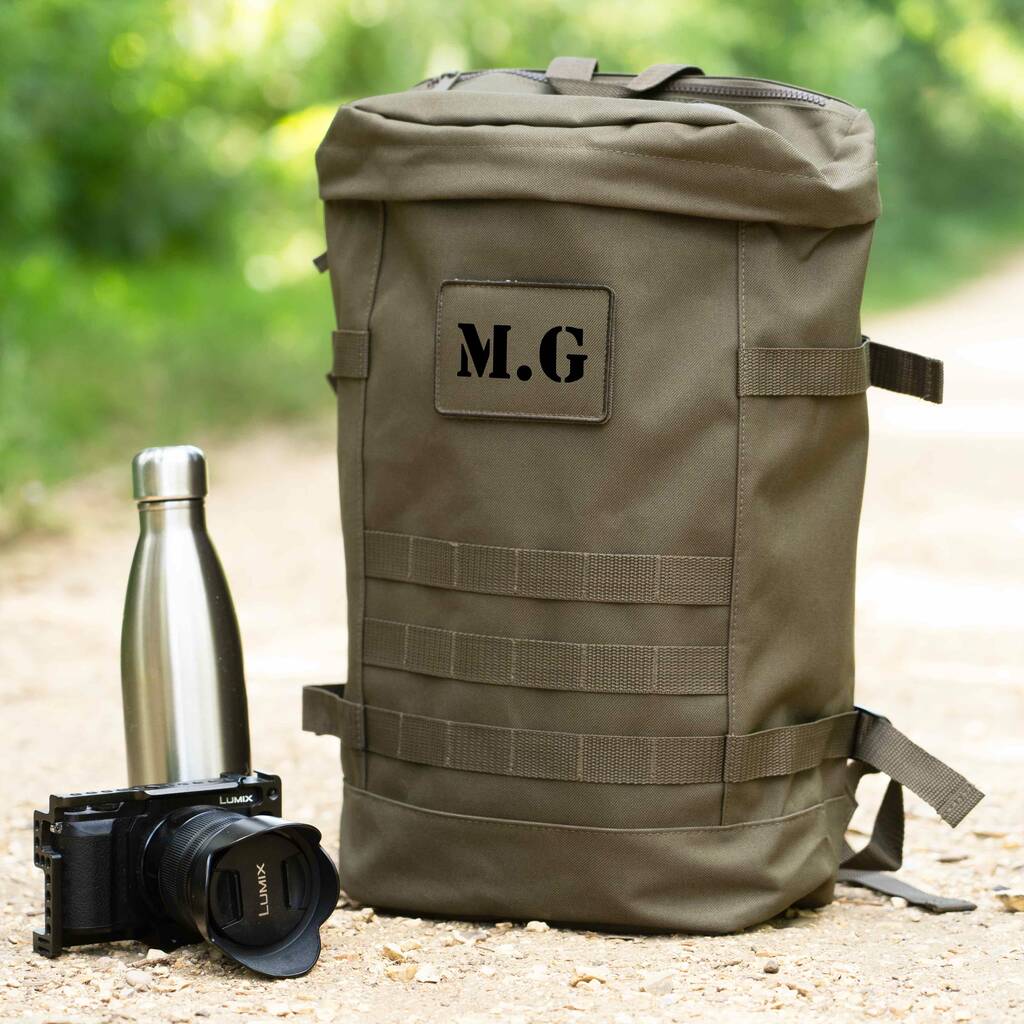 Personalised Initials Utility Military Style Backpack, 1 of 4