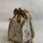 White Handcrafted Raw Silk Potli Bag/Wrist Bag, thumbnail 2 of 4
