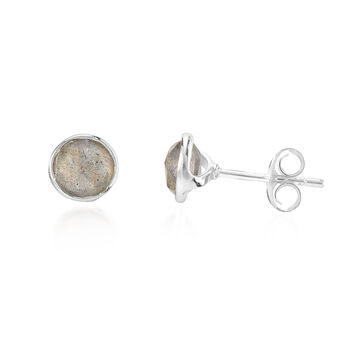 Savanne Round Gemstone And Silver Stud Earrings, 7 of 11