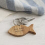 'Sail Away With Me' Oak Fish Keyring, thumbnail 1 of 2