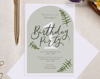 Personalised A6 Green Age Birthday Party Invitation, 3 of 3