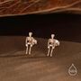 Sterling Silver Full Human Skeleton Stud Earrings, thumbnail 5 of 12