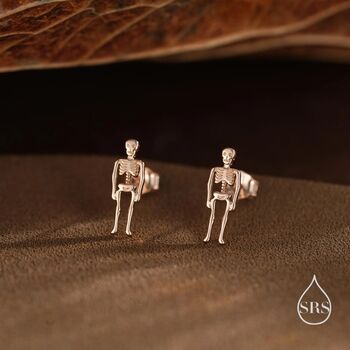 Sterling Silver Full Human Skeleton Stud Earrings, 5 of 12