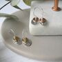 Hammered Silver And Filled Gold Oval Earrings, thumbnail 3 of 5