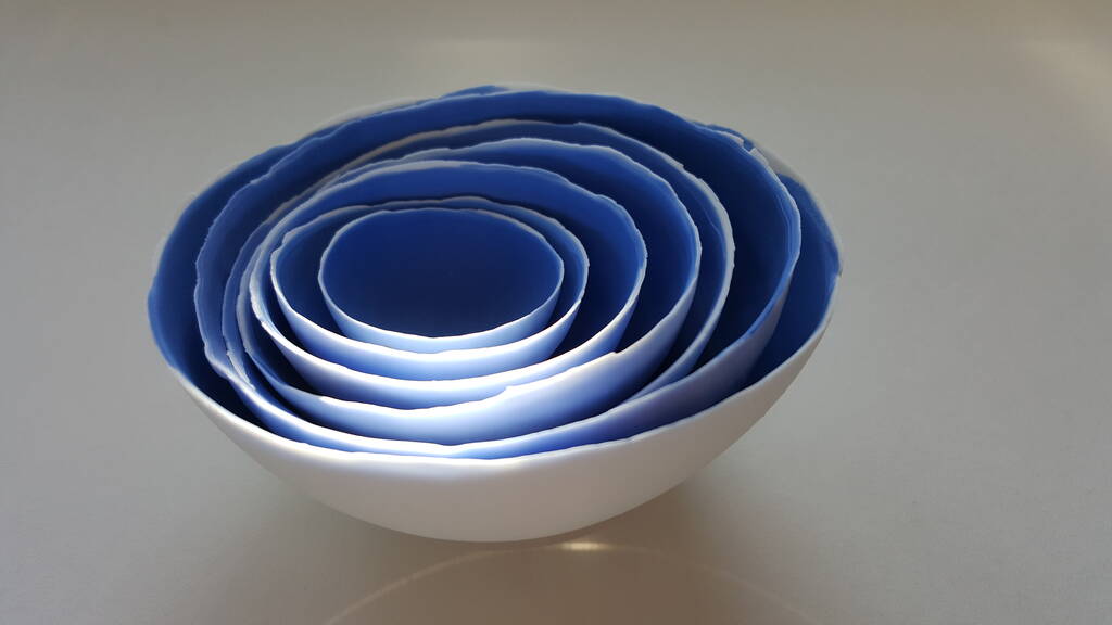 Nesting Bowls In Blue And White, 1 of 5