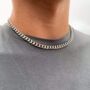 Chunky 8mm Cuban Steel Link Chain Necklace, thumbnail 1 of 8