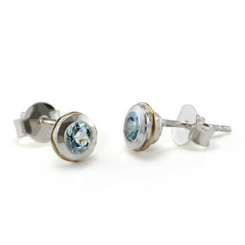 Handmade Blue Topaz Stud Earrings, 7 of 10