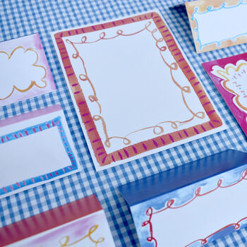 Recycled Wiggly Line Menu And Place Card Set, 12 of 12