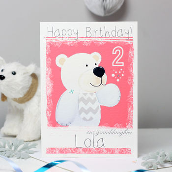 Personalised Arctic Polar Bear Birthday Card, 9 of 10