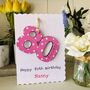 Personalised 80th Birthday Card Wooden Number Gift, thumbnail 3 of 5
