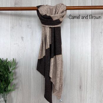 Soft Knit Two Tone Wool Blend Scarf, 4 of 7