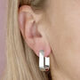 Chunky Sterling Silver Open Rectangle Hoop Earrings, thumbnail 2 of 5