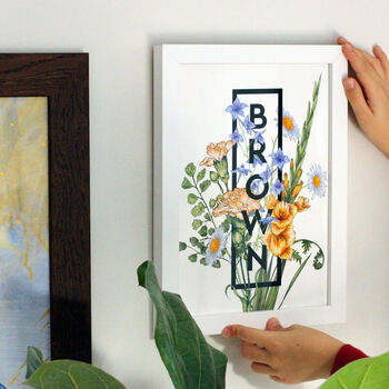 Personalised Birth Flowers Arrangement Name Print, 2 of 5