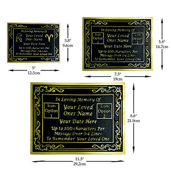 Personalised Brass Dog Or Cat Memorial Gift Plaque With Stake Perfect For Garden Memorial, 3 of 8