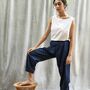 Soft ,Handwoven Cotton, Naturally Dyed Trousers, thumbnail 3 of 7