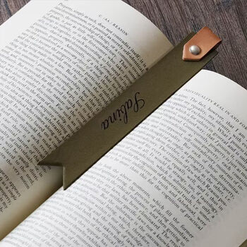 Personalized Leather Bookmark Engraved Handmade Gift, 3 of 5
