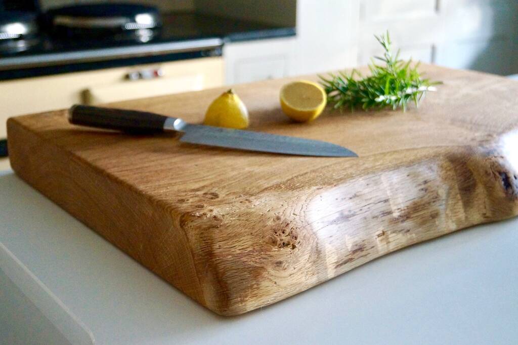  Large  Natural Edge Oak Chopping  Board  Personalised By 