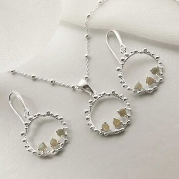 Sterling Silver Labradorite Splash Earrings, 3 of 5