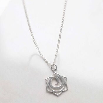 Sterling Silver Large Sacral Chakra Pendant Necklace, 3 of 5