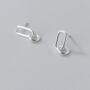 Sterling Silver Oval Link Dangle Stud Earrings, thumbnail 3 of 5