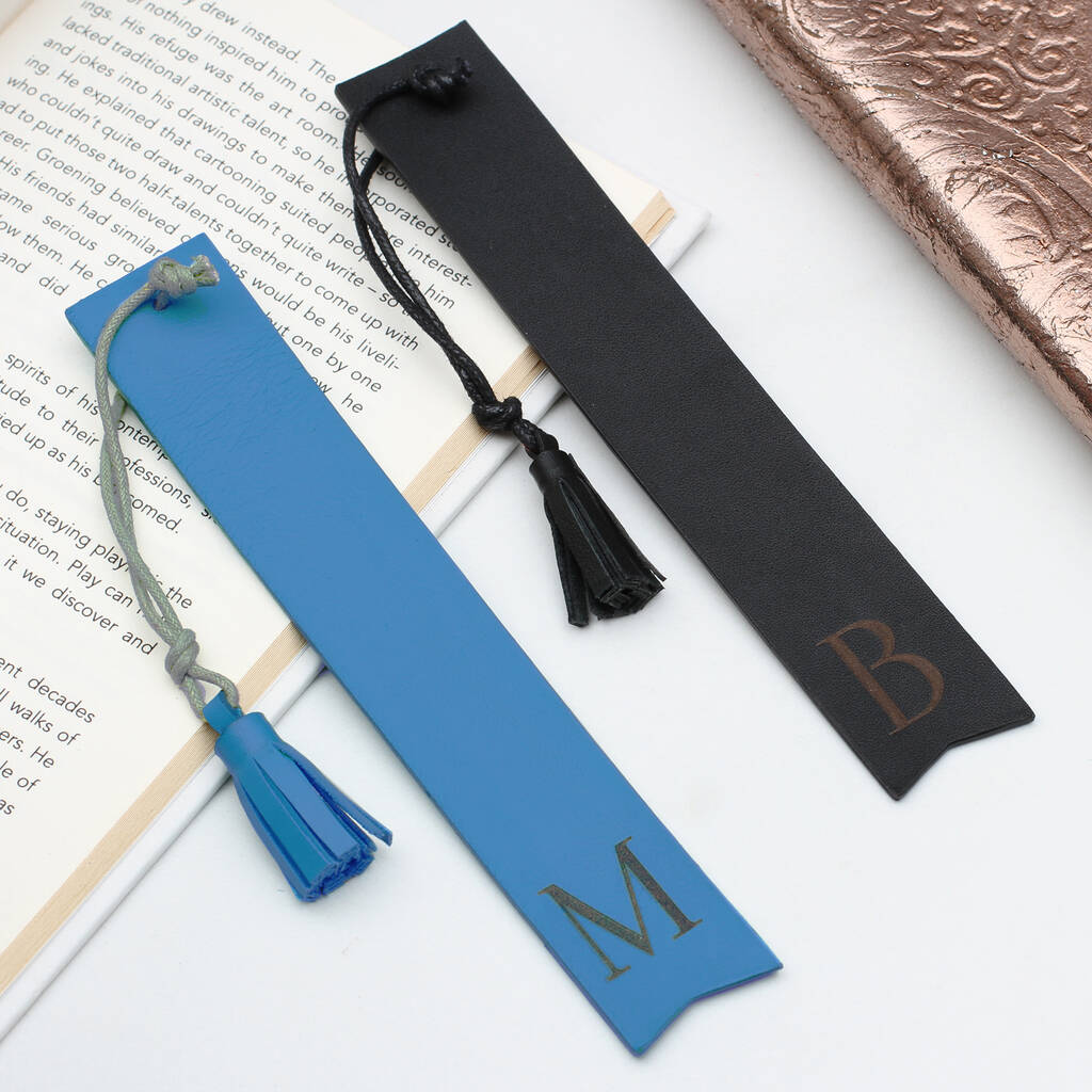 Personalised Initial Italian Leather Bookmark, 1 of 4