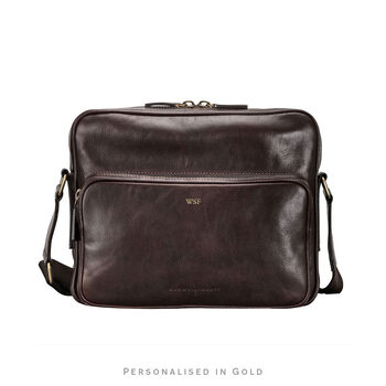 Personalised Genuine Leather Messenger Bag 'Santino M', 3 of 10