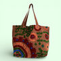 Embroidered Cotton Shoulder Bag In Brown, thumbnail 1 of 12