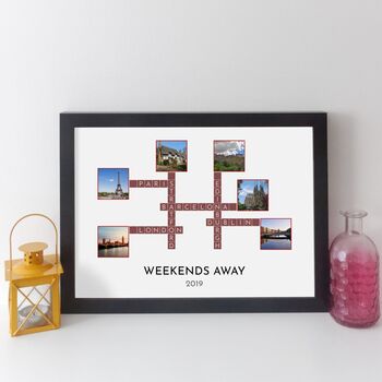 Personalised Travel Photo Crossword Print By elevencorners