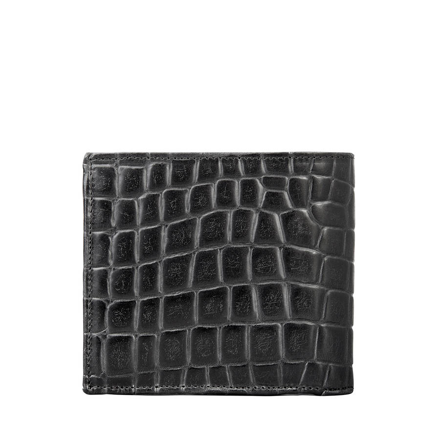Mens Bifold Wallet With Coin Section.'Ticciano Croco' By Maxwell-Scott