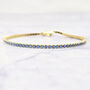 Blue Topaz December Birthstone Dainty Tennis Bracelet, thumbnail 1 of 3
