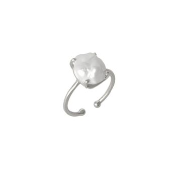 Natural Irregular Pearl Adjustable Sterling Silver Ring, 7 of 8