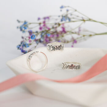 Sterling Silver Personalised Mantra Ring, 7 of 12