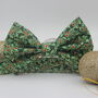 Green And Gold Holly Christmas Dog Bow Tie, thumbnail 3 of 12