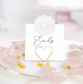 Gold Heart Place Card Holders, 6 of 6