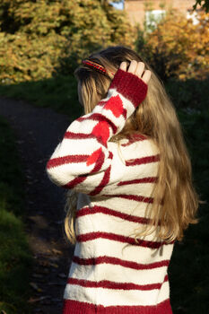 Red Stripe Heart Sleeve Jumper, 6 of 6