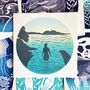 Sunrise Swimmer Wild Swimming Greetings Card, thumbnail 2 of 2