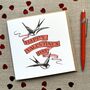 Happy Valentine's Day Card With Two Swallows, thumbnail 1 of 2