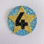 Custom Glitter Birthday Badge With Star Or Flash, thumbnail 3 of 9