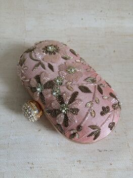 Pink Embroidered Handcrafted Clutch Bag, 11 of 12