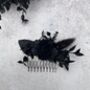 Black Gothic Dried Flower Hair Comb, thumbnail 1 of 6