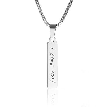 Personalised Handwriting Vertical Bar Necklace, 3 of 3