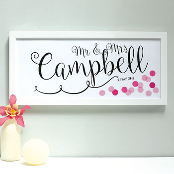 Personalised Confetti Mr And Mrs Wedding Print, 3 of 6